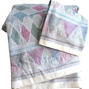 Vintage Westpoint Stevens Full Double Sheet Set 4pc Multicolor Diamonds USA Made